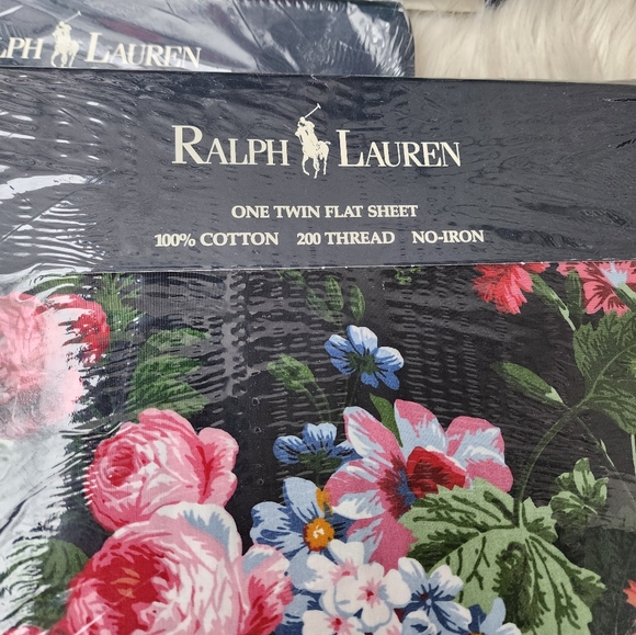 New Rare Ralph Lauren Isadora Black Floral Twin 3PC Set - Picture 2 of 7